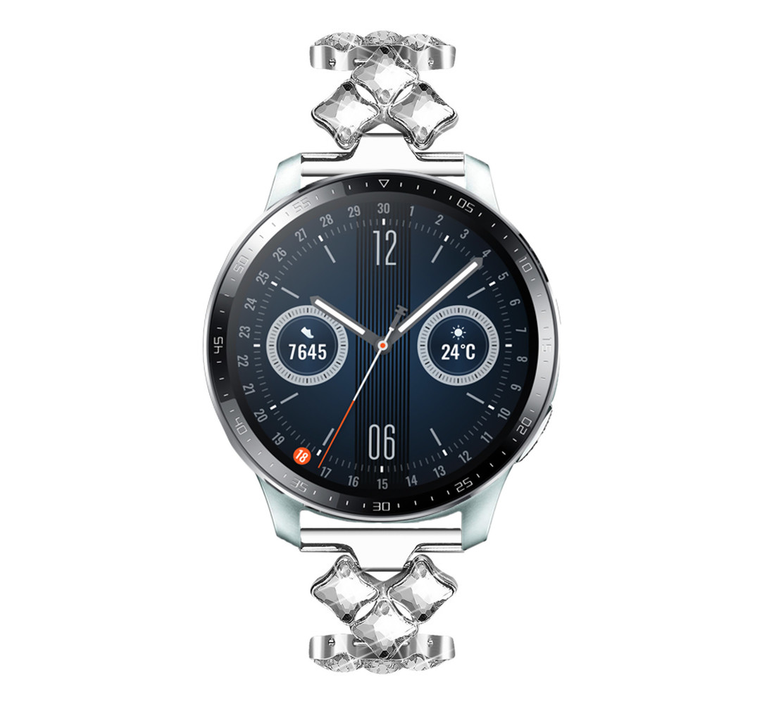 Strap-it Strap-it Steel Diamond Huawei Watch GT 3 46mm Strap (Silver) Strap-it Strap-it Steel Diamond Huawei Watch GT 3 46mm Strap (Silver)