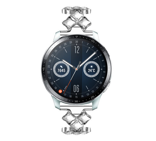 Strap-it Strap-it Steel Diamond Huawei Watch GT 3 46mm Strap (Silver) Strap-it Strap-it Steel Diamond Huawei Watch GT 3 46mm Strap (Silver)