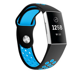 Strap-it Fitbit Charge 4 Sport Strap (Black/Blue) Strap-it Fitbit Charge 4 Sport Strap (Black/Blue)