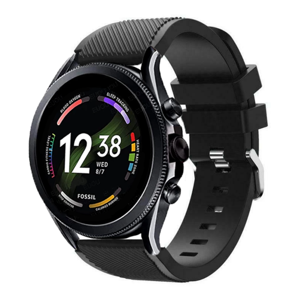 Fossil Gen 6 44mm Silicone Strap Black