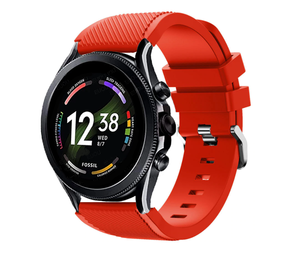 Strap-it Fossil Gen 6 44mm Silicone Strap (Red)