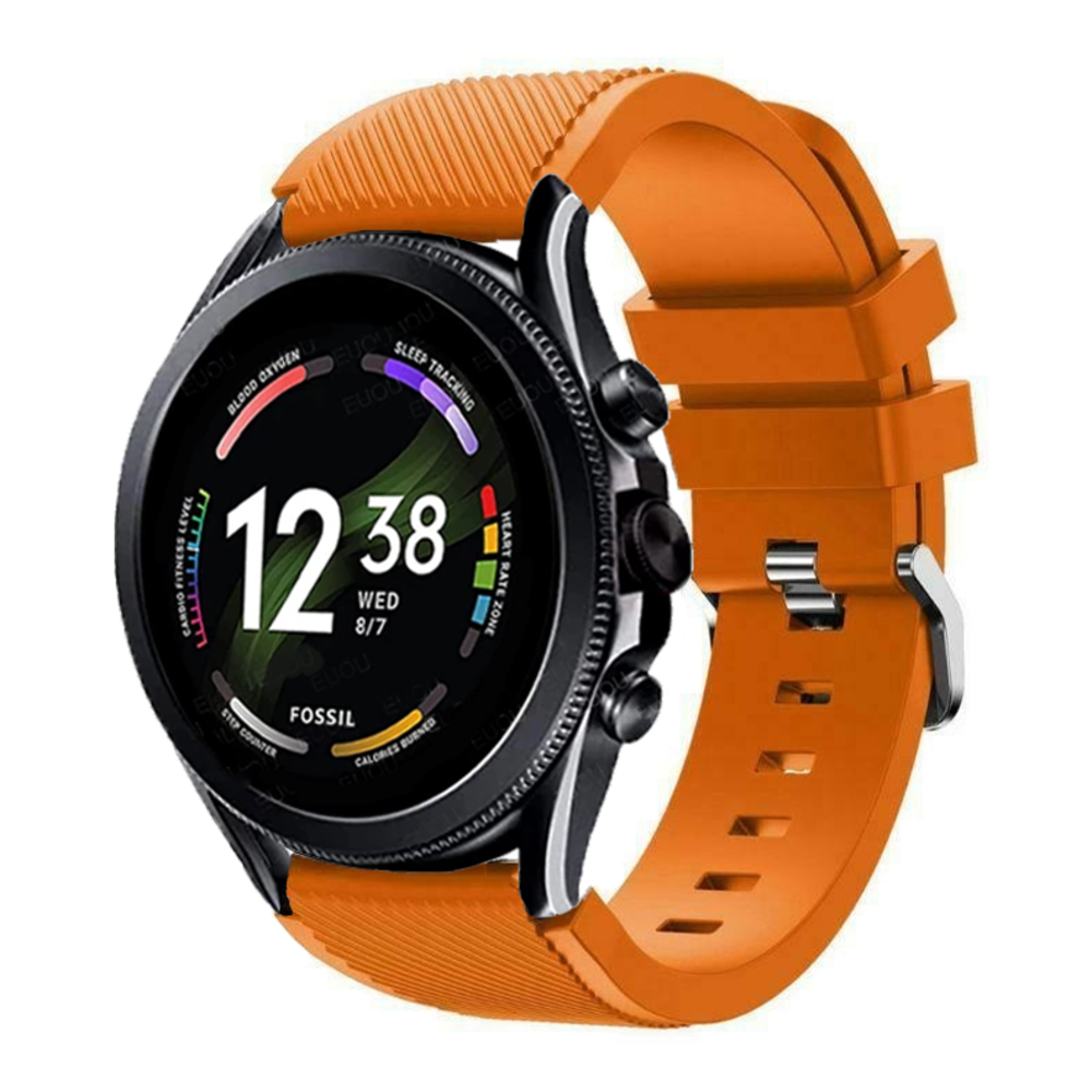 Strap-it Strap-it Fossil Gen 6 44mm Silicone Strap (Orange)
