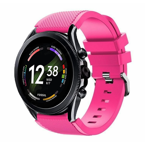 Strap-it Strap-it Fossil Gen 6 44mm Silicone Strap (Bright Pink)