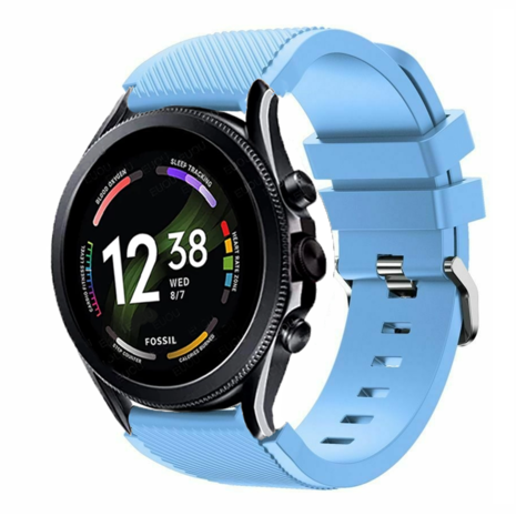 Strap-it Strap-it Fossil Gen 6 44mm Silicone Strap (Sand Blue)