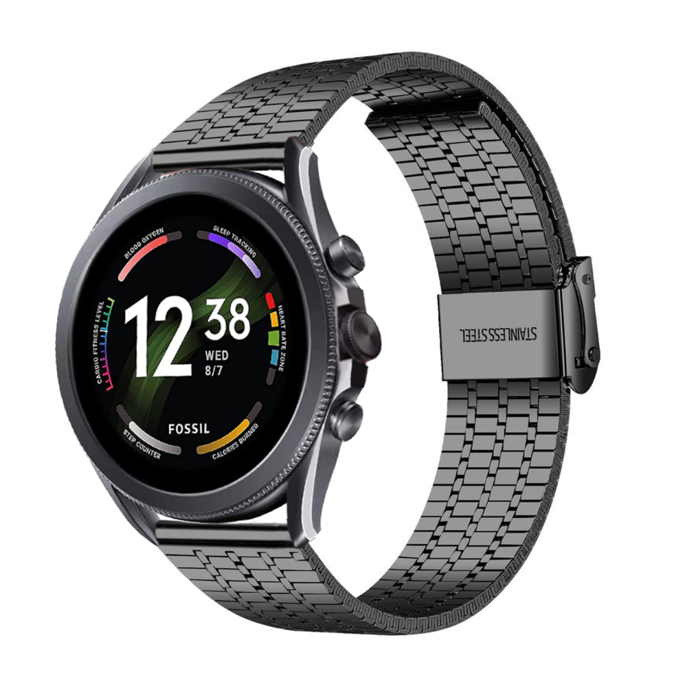 Strap-it Strap-it Fossil Gen 6 44mm Fine Steel Strap (Black) Strap-it Strap-it Fossil Gen 6 44mm Fine Steel Strap (Black)