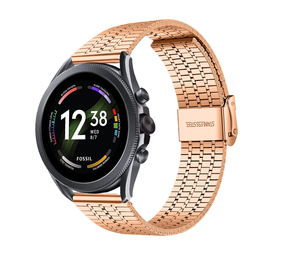Strap-it Fossil Gen 6 44mm Fine Steel Strap (Rose Gold) Strap-it Fossil Gen 6 44mm Fine Steel Strap (Rose Gold)