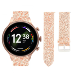 Strap-it Fossil Gen 6 44mm Leather Strap with Glitter (Rose Gold) Strap-it Fossil Gen 6 44mm Leather Strap with Glitter (Rose Gold)