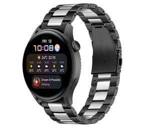 Strap-it Huawei Watch 3/3 Pro Steel Strap (Black/Silver) Strap-it Huawei Watch 3/3 Pro Steel Strap (Black/Silver)
