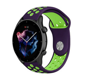 Strap-it Amazfit GTR 3 (Pro) Sport Strap (Purple/Green) Strap-it Amazfit GTR 3 (Pro) Sport Strap (Purple/Green)