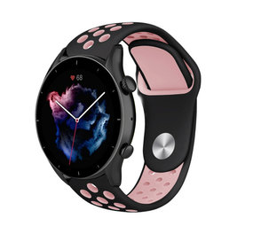 Strap-it Amazfit GTR 3 (Pro) Sport Strap (Black/Pink) Strap-it Amazfit GTR 3 (Pro) Sport Strap (Black/Pink)