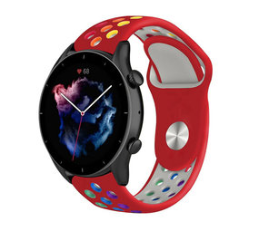 Strap-it Amazfit GTR 3 (Pro) Sport Strap (Red Colourful) Strap-it Amazfit GTR 3 (Pro) Sport Strap (Red Colourful)
