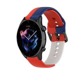 Strap-it Amazfit GTR 3 (Pro) Sport Strap (Red-White-Blue) Strap-it Amazfit GTR 3 (Pro) Sport Strap (Red-White-Blue)