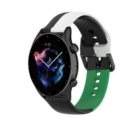 Strap-it Amazfit GTR 3 (Pro) Sport Strap (Black-White-Green) Strap-it Amazfit GTR 3 (Pro) Sport Strap (Black-White-Green)