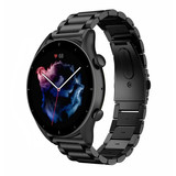 Strap-it Amazfit GTR 3 (Pro) Steel Strap (Black) Strap-it Amazfit GTR 3 (Pro) Steel Strap (Black)