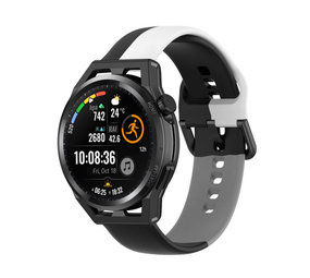 Strap-it Huawei Watch GT Runner Sport Strap (Black-White-Grey) Strap-it Huawei Watch GT Runner Sport Strap (Black-White-Grey)