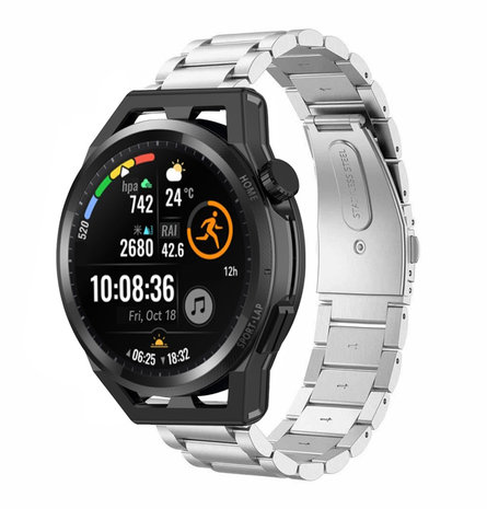 Strap-it Strap-it Huawei Watch GT Runner Steel Strap (Silver) Strap-it Strap-it Huawei Watch GT Runner Steel Strap (Silver)