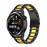Strap-it Huawei Watch GT Runner Steel Strap (Black/Gold) Strap-it Huawei Watch GT Runner Steel Strap (Black/Gold)