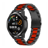 Strap-it Huawei Watch GT Runner Steel Strap (Black/Red) Strap-it Huawei Watch GT Runner Steel Strap (Black/Red)