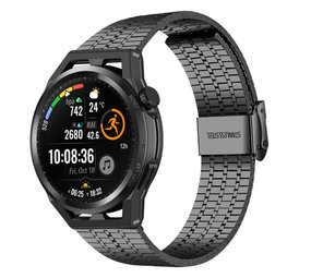 Strap-it Huawei Watch GT Runner Fine Steel Strap (Black) Strap-it Huawei Watch GT Runner Fine Steel Strap (Black)