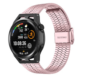 Strap-it Huawei Watch GT Runner Fine Steel Strap (Pink) Strap-it Huawei Watch GT Runner Fine Steel Strap (Pink)