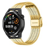 Strap-it Huawei Watch GT Runner Fine Steel Strap (Gold) Strap-it Huawei Watch GT Runner Fine Steel Strap (Gold)