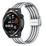 Strap-it Huawei Watch GT Runner Fine Steel Strap (Silver/Black) Strap-it Huawei Watch GT Runner Fine Steel Strap (Silver/Black)