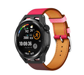 Strap-it Huawei Watch GT Runner Leather Strap (Pink/Red Brown) Strap-it Huawei Watch GT Runner Leather Strap (Pink/Red Brown)