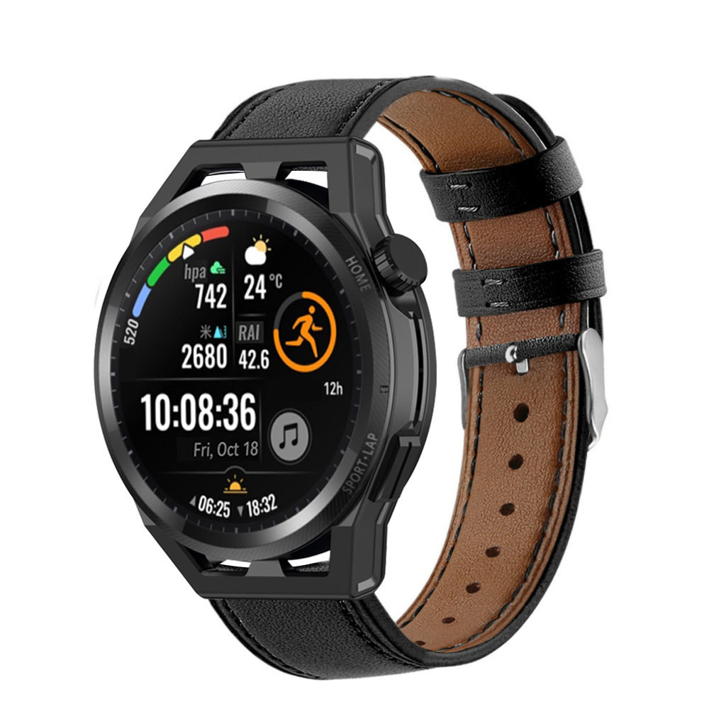 Strap-it Strap-it Huawei Watch GT Runner Modern Leather Strap (Black) Strap-it Strap-it Huawei Watch GT Runner Modern Leather Strap (Black)