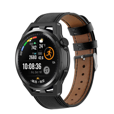 Strap-it Strap-it Huawei Watch GT Runner Modern Leather Strap (Black) Strap-it Strap-it Huawei Watch GT Runner Modern Leather Strap (Black)