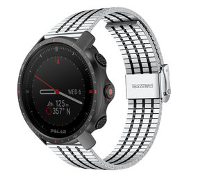 Strap-it Polar Grit X Pro Fine Steel Strap (Silver/Black) Strap-it Polar Grit X Pro Fine Steel Strap (Silver/Black)
