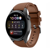 Strap-it Huawei Watch 3 (Pro) Silicone Strap with Buckle (Brown)