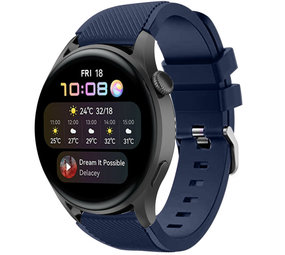 Strap-it Huawei Watch 3 (Pro) Silicone Strap with Buckle (Dark Blue)