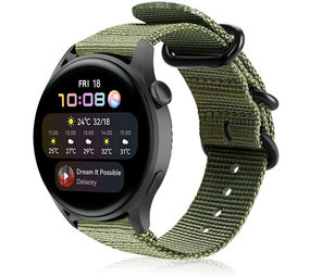 Strap-it Huawei Watch 3 (Pro) Nylon Strap with Buckle (Green) Strap-it Huawei Watch 3 (Pro) Nylon Strap with Buckle (Green)