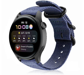 Strap-it Huawei Watch 3 (Pro) Nylon Strap with Buckle (Blue) Strap-it Huawei Watch 3 (Pro) Nylon Strap with Buckle (Blue)