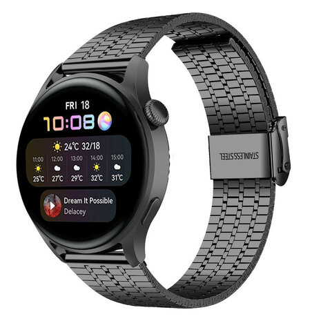 Strap-it Strap-it Huawei Watch 3 (Pro) Fine Steel Strap (Black) Strap-it Strap-it Huawei Watch 3 (Pro) Fine Steel Strap (Black)