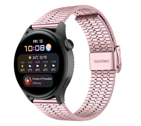 Strap-it Huawei Watch 3 (Pro) Fine Steel Strap (Pink) Strap-it Huawei Watch 3 (Pro) Fine Steel Strap (Pink)