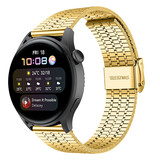 Strap-it Huawei Watch 3 (Pro) Fine Steel Strap (Gold)