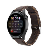 Strap-it Huawei Watch 3 (Pro) Leather Strap (Dark Brown)