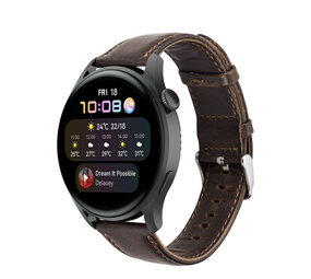 Strap-it Huawei Watch 3 (Pro) Leather Strap (Dark Brown) Strap-it Huawei Watch 3 (Pro) Leather Strap (Dark Brown)