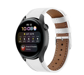 Strap-it Huawei Watch 3 (Pro) Leather Strap (White) Strap-it Huawei Watch 3 (Pro) Leather Strap (White)