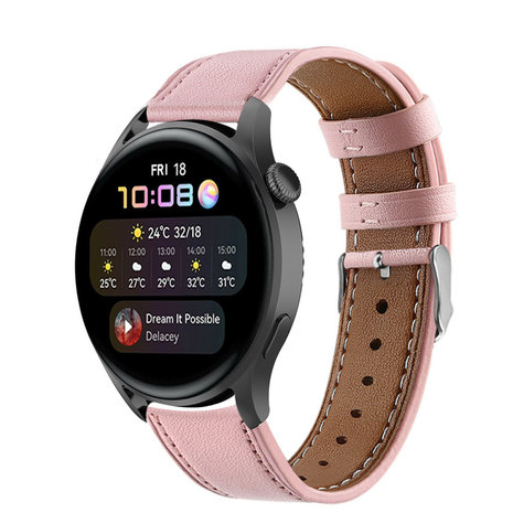 Strap-it Strap-it Huawei Watch 3 (Pro) Leather Strap (Pink) Strap-it Strap-it Huawei Watch 3 (Pro) Leather Strap (Pink)
