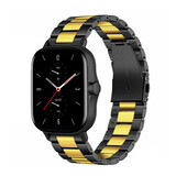 Strap-it Amazfit GTS 2 Steel Strap (Black/Gold) Strap-it Amazfit GTS 2 Steel Strap (Black/Gold)