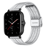 Strap-it Amazfit GTS 2 Fine Steel Strap (Silver) Strap-it Amazfit GTS 2 Fine Steel Strap (Silver)