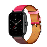 Strap-it Amazfit GTS 2 Leather Strap (Pink/Red Brown) Strap-it Amazfit GTS 2 Leather Strap (Pink/Red Brown)