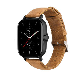 Strap-it Amazfit GTS 2 Leather Strap (Brown) Strap-it Amazfit GTS 2 Leather Strap (Brown)