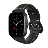Strap-it Amazfit GTS 2 Leather Strap (Black) Strap-it Amazfit GTS 2 Leather Strap (Black)