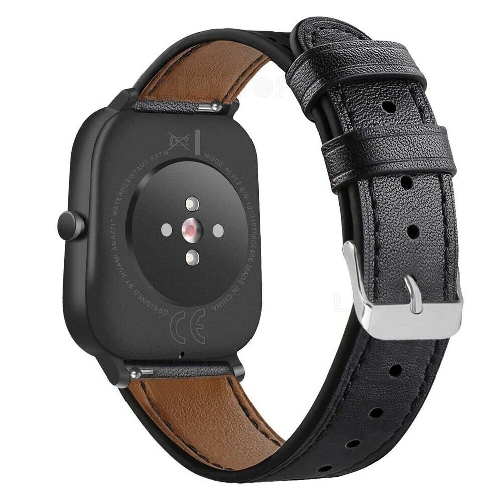 Strap-it Strap-it Amazfit GTS 2 Leather Strap (tight-Black) Strap-it Strap-it Amazfit GTS 2 Leather Strap (tight-Black)