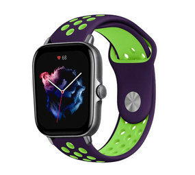Strap-it Amazfit GTS 3 Sport Strap (Purple/Green) Strap-it Amazfit GTS 3 Sport Strap (Purple/Green)
