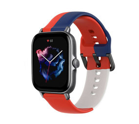 Strap-it Amazfit GTS 3 Sport Strap (Red-White-Blue) Strap-it Amazfit GTS 3 Sport Strap (Red-White-Blue)