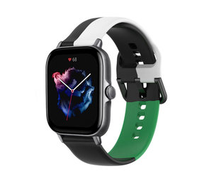 Strap-it Amazfit GTS 3 Sport Strap (Black-White-Green) Strap-it Amazfit GTS 3 Sport Strap (Black-White-Green)